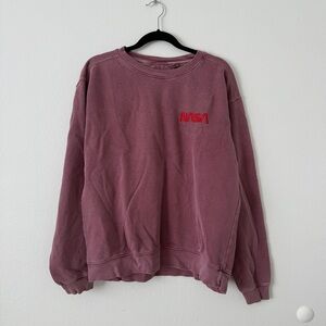NASA Mauve Crewneck Sweatshirt Embroidered Logo Size M